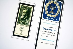 COLOR PRINTED ISRAEL [+TABS] 1948-1970 STAMP ALBUM PAGES (73 illustrated pages)