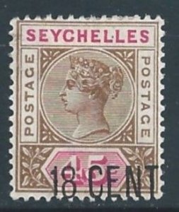 Seychelles #27 MH 45c Queen Victoria Surcharged