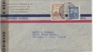 colombia 1944 censor   stamps cover ref r16146