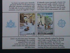 SAN MARINO-1989 SC# 1171 EUROPA: CHILDREN GAMES MNH S/S SHEET-VF-RARE