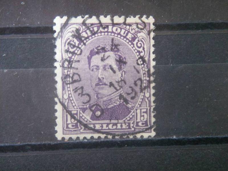 BELGIUM, 1920, used 15c King Albert I,  Scott 113