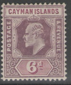 CAYMAN ISLANDS SG30 1908 6d DULL PURPLE & VIOLET PURPLE MTD MINT