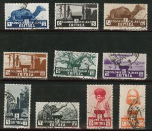 Eritrea  Scott 158-167 complete 1934 used set CV $49.80