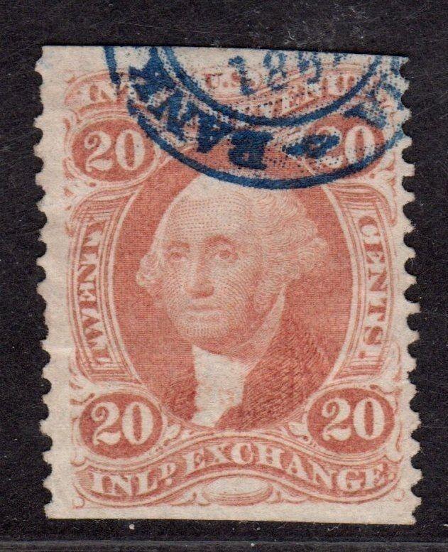 $US SC#R42b used, VF, part perf H/S cancel, horiz. crease, CV. $22.50