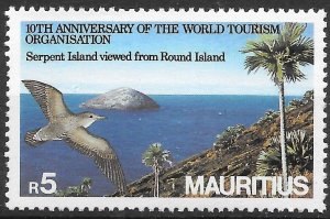 MAURITIUS SG714 1985 5r WORLD TOURIST ORGANISATION MNH