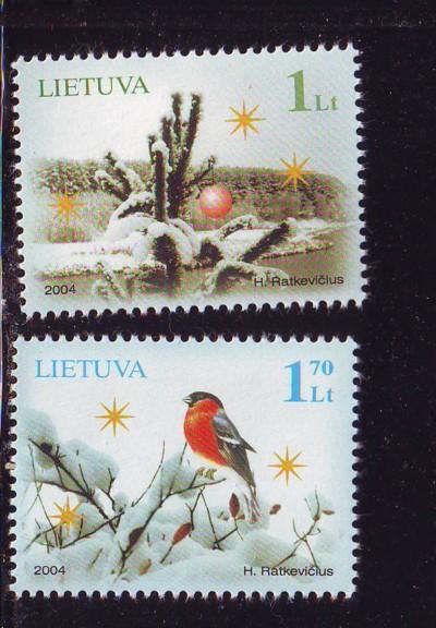 Lithuania Sc 780-1 2004 Christmas stamp set mint NH