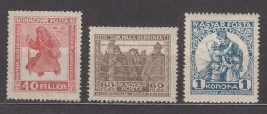 Hungary 1920 Scott B69-B71 MH