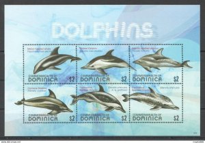 2009 Commonwealth Of Dominica Fish & Marine Life Dolphins 1Kb ** Stamps Pk064