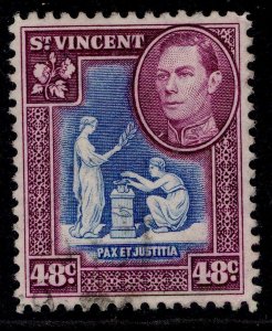 ST. VINCENT GVI SG173, 48c blue & purple, FINE USED.