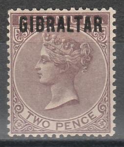 GIBRALTAR 1886 QV OVERPRINTED 2D  PART GUM