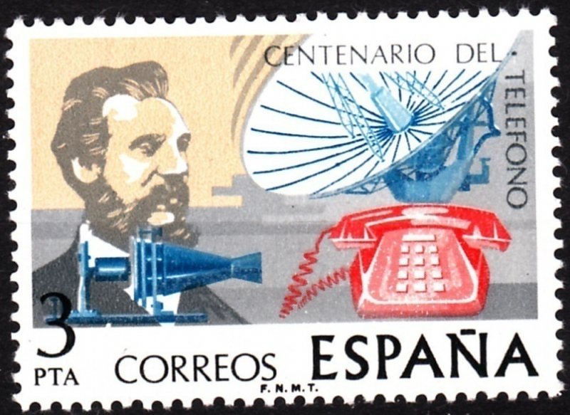 SPAIN 1976 Famous People. A. Graham Bell. Telephone Centenary. Radar, MNH