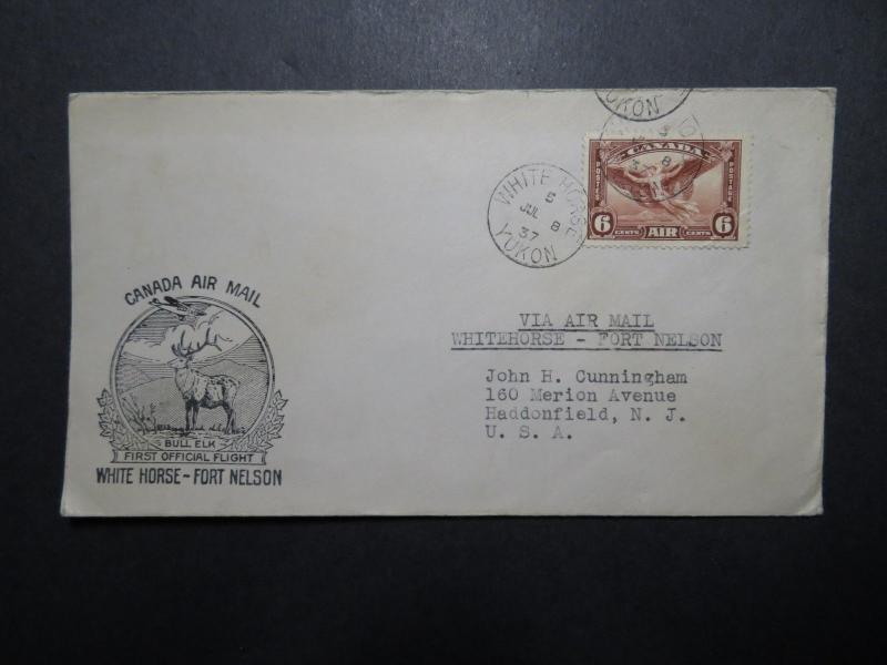 Canada 1937 Whitehorse to Ft Nelson First Flight Cover - Z11209