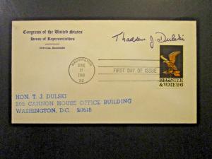US 1968 Register / Vote FDC w/ US House Rep T J Dulski Signature - Z4775