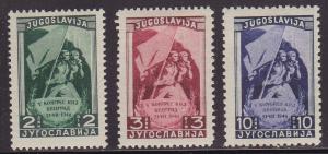 Yugoslavia 243-45 - Mint-H - Marchers / Flag ($0.80)