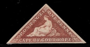 MOMEN: CAPE OF GOOD HOPE SG # 18c BROWNISH RED 1864 UNUSED £700 LOT #68767*