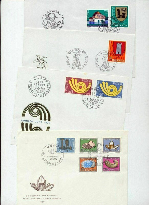 SWITZERLAND 1960s/90s FDC Covers Cards Incl.Charity Europa x 26(Tro176