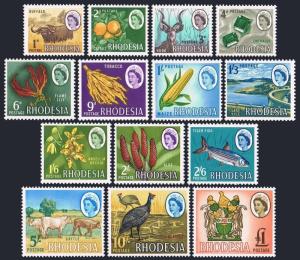 Rhodesia 223-236,MNH. QE II.Buffalo,Orange,Emeralds,Kudu,Orchid,Cattle,Fowl,Arms