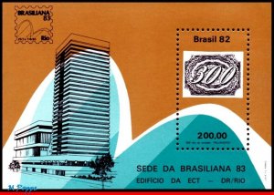 1840 BRAZIL 1982 BRASILIANA 83 INTL. STAMP EXHIBITION, STAMP ON STAMP, MNH