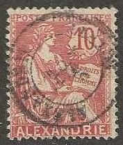 French Offices in Alexandria 21, used, 1902  (f204) .