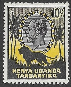 Kenya-Uganda # 48  King George V  -  10c Lion (1)  VF Mint NH