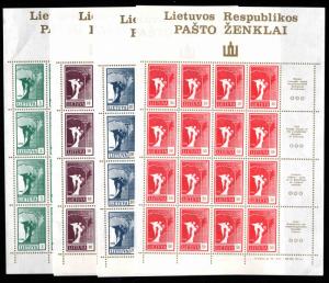 LITHUANIA Scott 371-374 NGAI restablishing the republic of Lietuva  CV$32