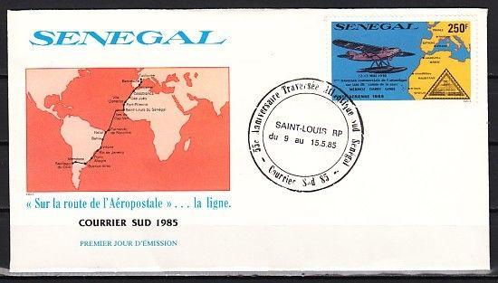 Senegal, Scott cat. C149. Air Post, Stamp on Stamp issue. First day cover. ^