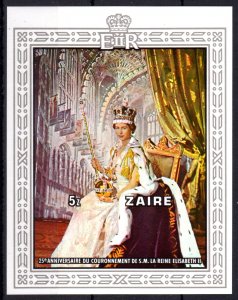 Zaire 1978 SC#891 Queen Elizabeth Coronation Anniversary S/S IMPERFORATED MNH