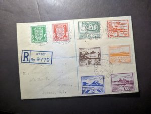 1945 Registered England British Channel Islands Cover Jersey CI Local Use