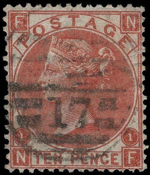 Great Britain Scott 53 Plate 1 Gibbons 112 Plate 1 Used Stamp