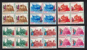 Luxembourg Castles 2nd series 6v Blocks of 4 1970 MNH SG#862-867 MI#814-819