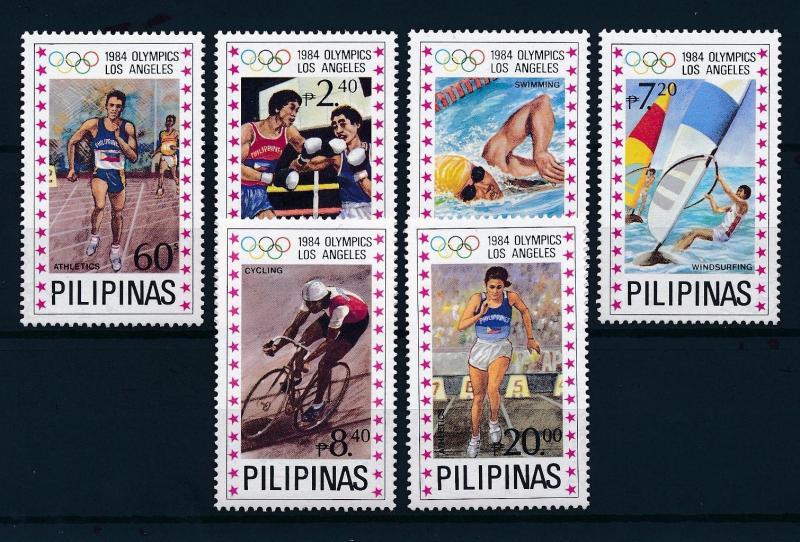 [55684] Philippines 1984 Olympic games Boxing Swimming Sailing Cycling MNH