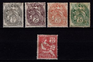 French PO in Alexandria 1902 Inscr. 'ALEXANDRIE', Part Set [Unused]