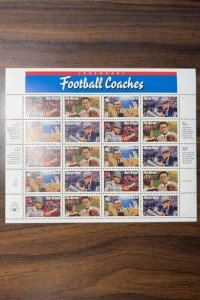 Scott 3143-3146 32c Football Coaches Mint Sheet Cat $13.00