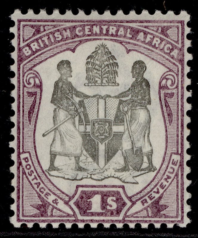 NYASALAND - BCA QV SG47, 1s black & dull purple, LH MINT. Cat £11.