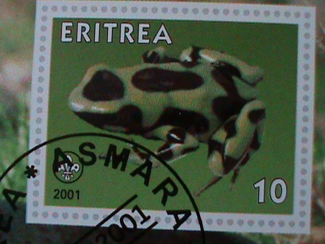 ​ERITREA- BEAUTIFUL LOVELY LEOPARD CTO-IMPERF S/S VF-LAST ONE FANCY CANCEL