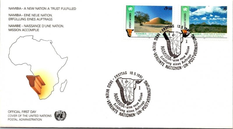 FDC UN 1991 - Wien 1400 Namibia - A New Nation a Trust Fulfilled - A00717