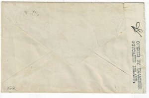 Pitcairn Island 1944 cover to New Zealand, RARE local censor tape