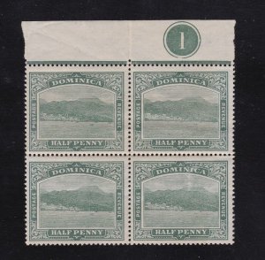 Dominica SC#25 Roseau (Capital City) BK of 4 (1909) MNH