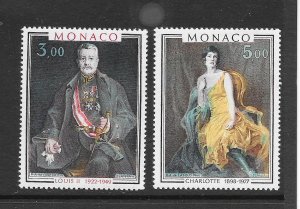 MONACO - CLEARANCE #1302-3 LOUIS II & CHARLOTTE MNH