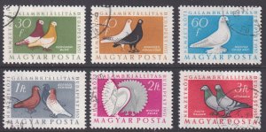 Hungary - 1957 - Scott #1176-1180 - used - Various Birds