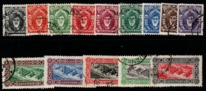 ZANZIBAR SG339/52 1952-5 DEFINITIVE SET FINE USED (2s IS MTD MINT)