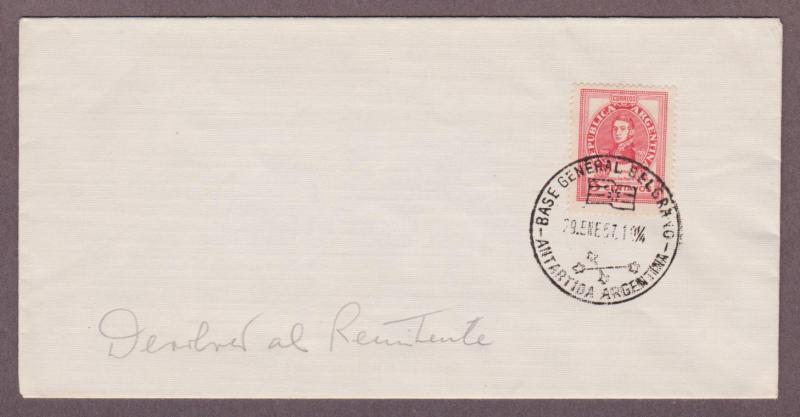 Argentina Antarctic Base General Belgrano 1/29/57 Postmark - I Combine S/H