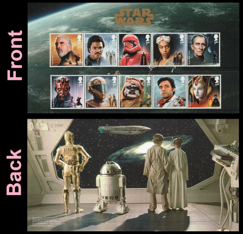 GB 4292-4301  Star Wars set (10 stamps with carrier card) MNH 2019 