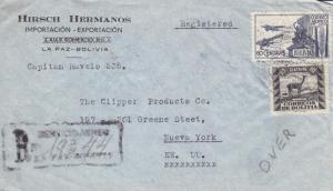 Bolivia to New York City, Registered, Airmail, 1940, See Remark (21561)