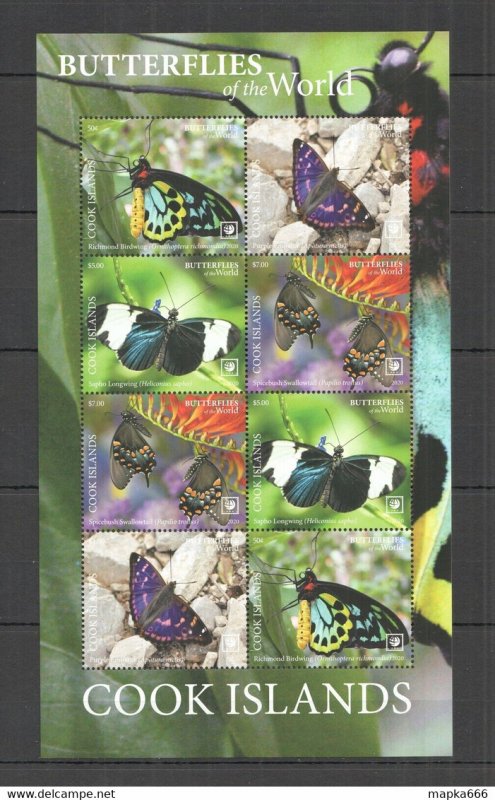 2020 Cook Islands Butterflies !!! Sale Flora & Fauna Sh ** Nw695