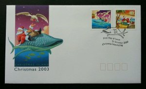 Australia Christmas 2003 Santa Clause Islands Cartoons Festival Whale Bird (FDC)