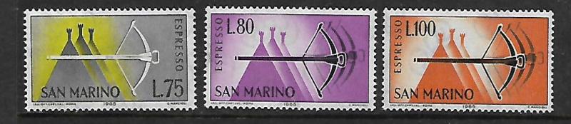 SAN MARINO  E28-E30 MNH CROSSBOW SET 1966