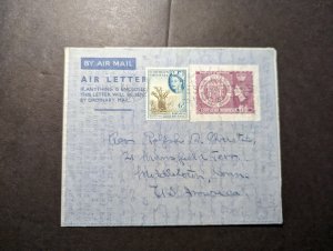 1953 Southern Rhodesia Airmail Air Letter Cover to Middleton CT USA