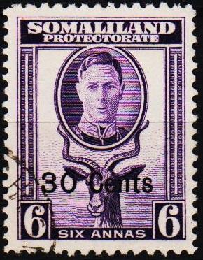 Somaliland Protectorate.1951 30c on 6a  S.G.129 Fine Used