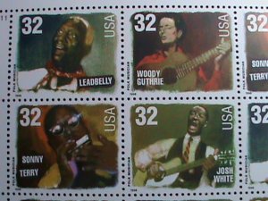 UNITED STATES-1998-SC#3212-5-AMERICAN FAMOUS MUSICIAN   - MNH FULL SHEET-  VF